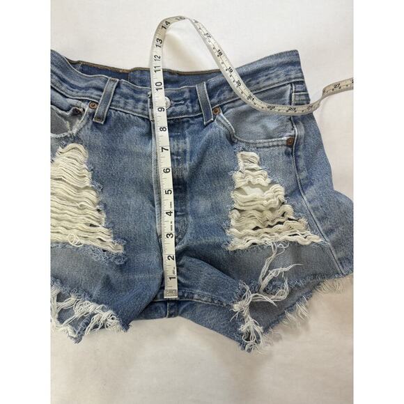 Grunge Vintage Levi's 501 Cut-Off Shorts Distress Embellished Size 29 Button Fly - Picture 5 of 14